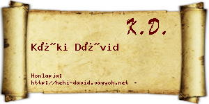 Kéki Dávid névjegykártya
