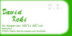 david keki business card